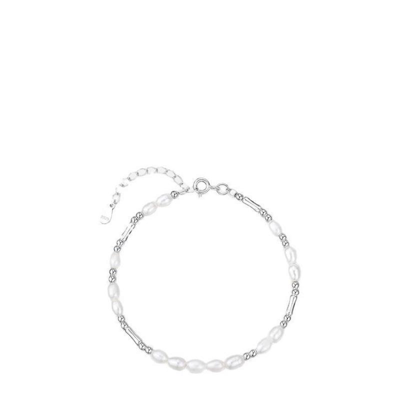 Стерлинговое серебро S925, новый китайский стиль, бамбуковые серебряные бусины, браслет из натурального пресноводного жемчуга, женский универсальный белый свет, роскошный дизайн Ins