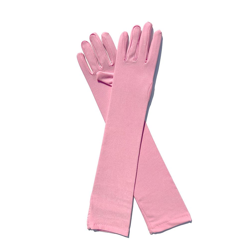 Твердые женские танцевальные вечерние барные длинные перчатки для косплея, солнцезащитный крем, молочные шелковые эластичные праздничные перчатки для выпускного вечера
