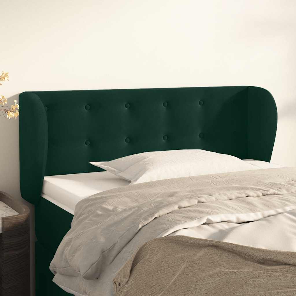 Headboard with Ears Dark Green 93 x 23 x 78 88 cm Velvet