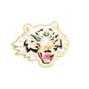 Модная брошь в виде головы трехглазого тигра с креативным дизайном в виде капли масла и застежкой-бабочкой