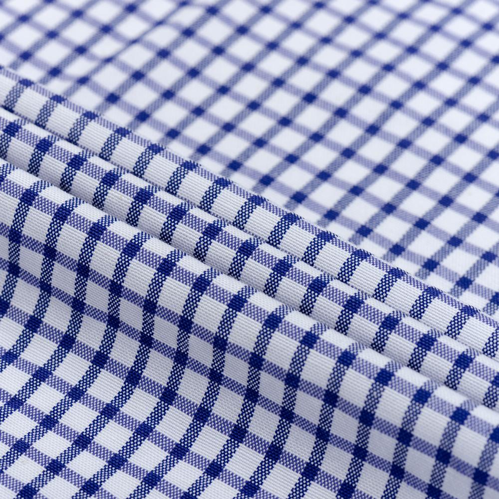 Мужская рубашка Оксфорд с длинным рукавом в полоску и клетку — дышащая, высшего качества, застегивается на пуговицы — идеально подходит для деловых и официальных мероприятий