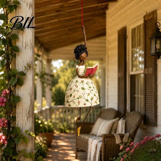 Dynamic Window Hanging Dancing Lady Ornament for Home Decor, Elegant Art Sculpture, Graceful Silhouette Creative Pendant Indoor Outdoor Porch