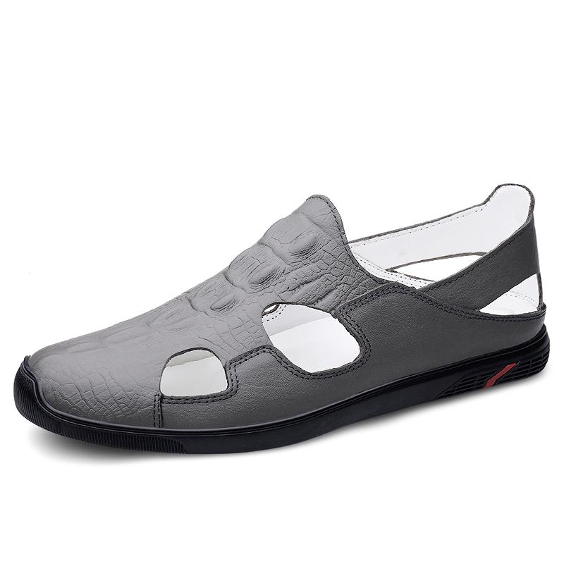 Роскошные брендовые мужские сандалии из натуральной кожи, мокасины, мужские деловые модельные сандалии, кожаная обувь ручной работы, мужские сандалии