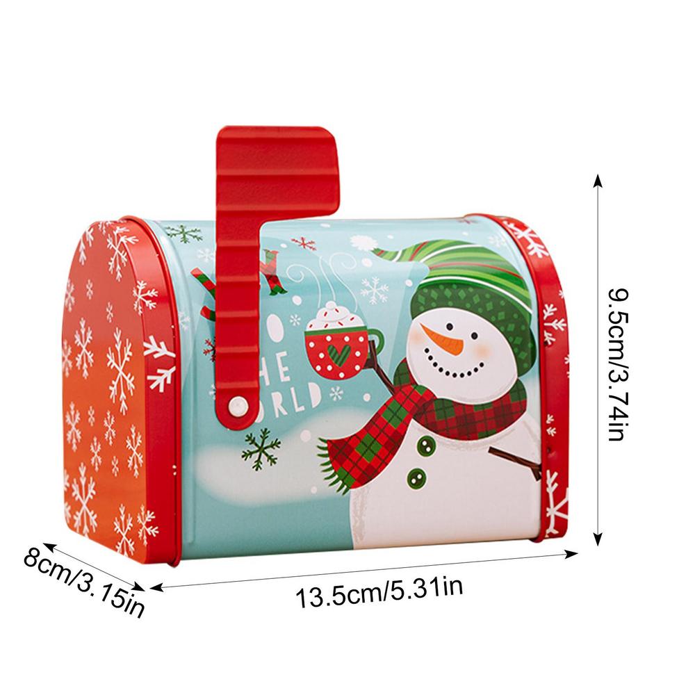 Christmas Gift Box Santa Claus Candy Box Craft Iron Storage Box Organizer Tin Box Mailbox Xmas Ornaments Paper Box Kids Gifts