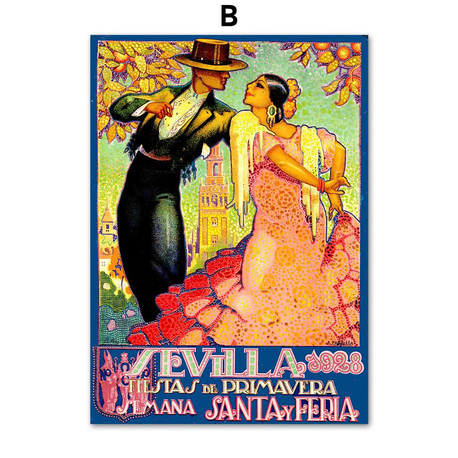 Севилья Сьюдад-де-Грасиас Unicas Испания Винтаж путешествия стены книги по искусству печати холст картины скандинавский плакат Декор фотографии Гостиная