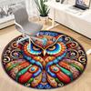 1pc Colorful Owl Artwork Chair Carpet for Office Non-Slip,  Machine Washable Rug for Office, Room - Polyester, Machine Made yy251029230