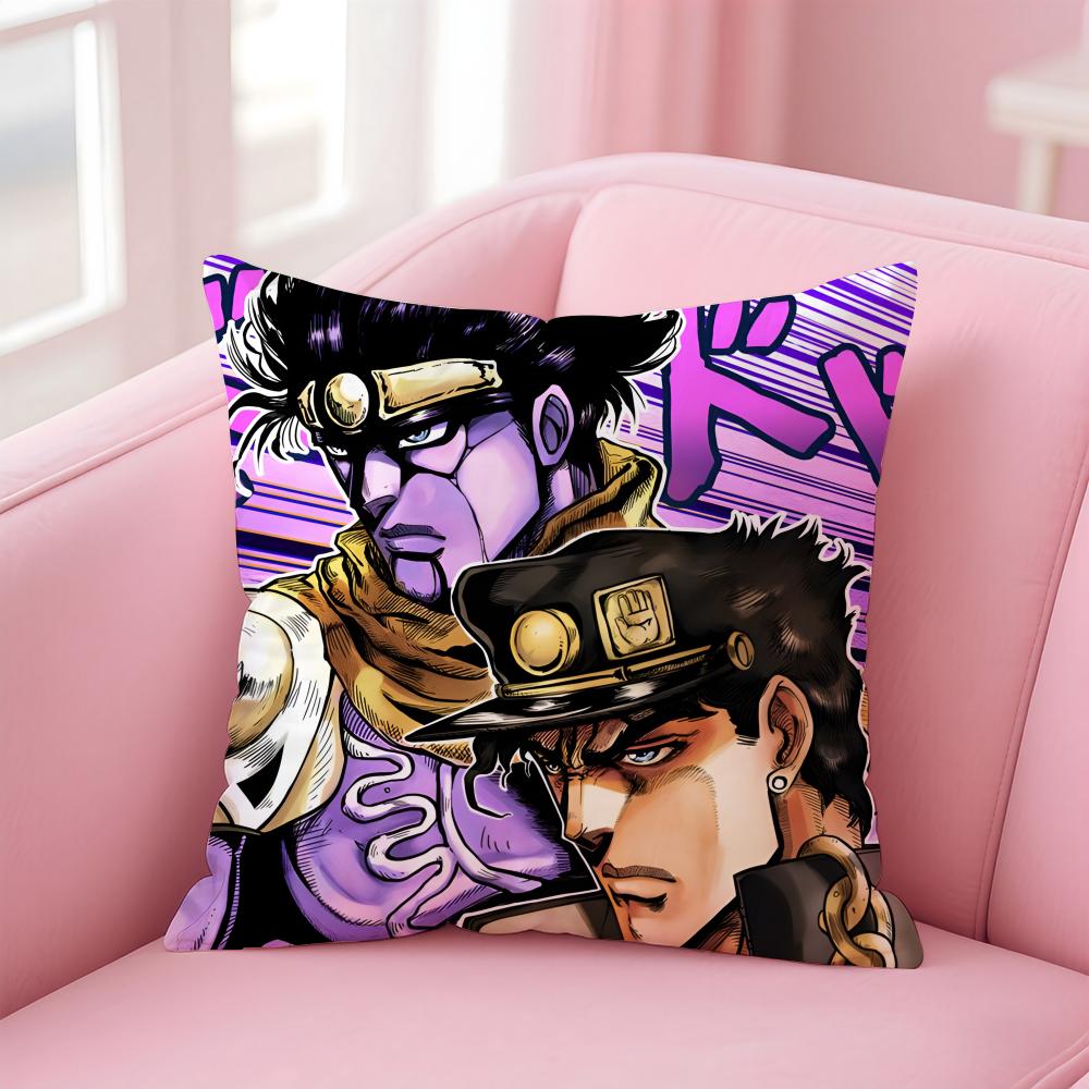 JJoJos Bizarre Adventure Cushion Cover Pillow Case Soft Friendly Fabric Concealed Zipper