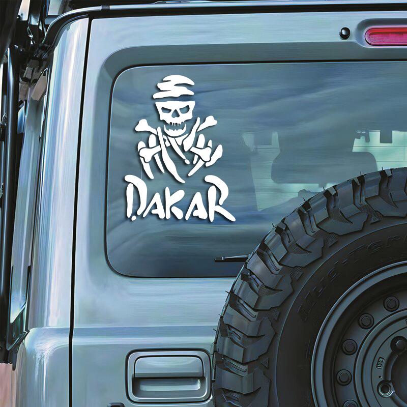 Крутая рамка черепа Дакар креативные и забавные наклейки для фанатов и любителей мультфильмов, высокое качество для автомобилей, грузовиков, мотоциклов и ноутбуков