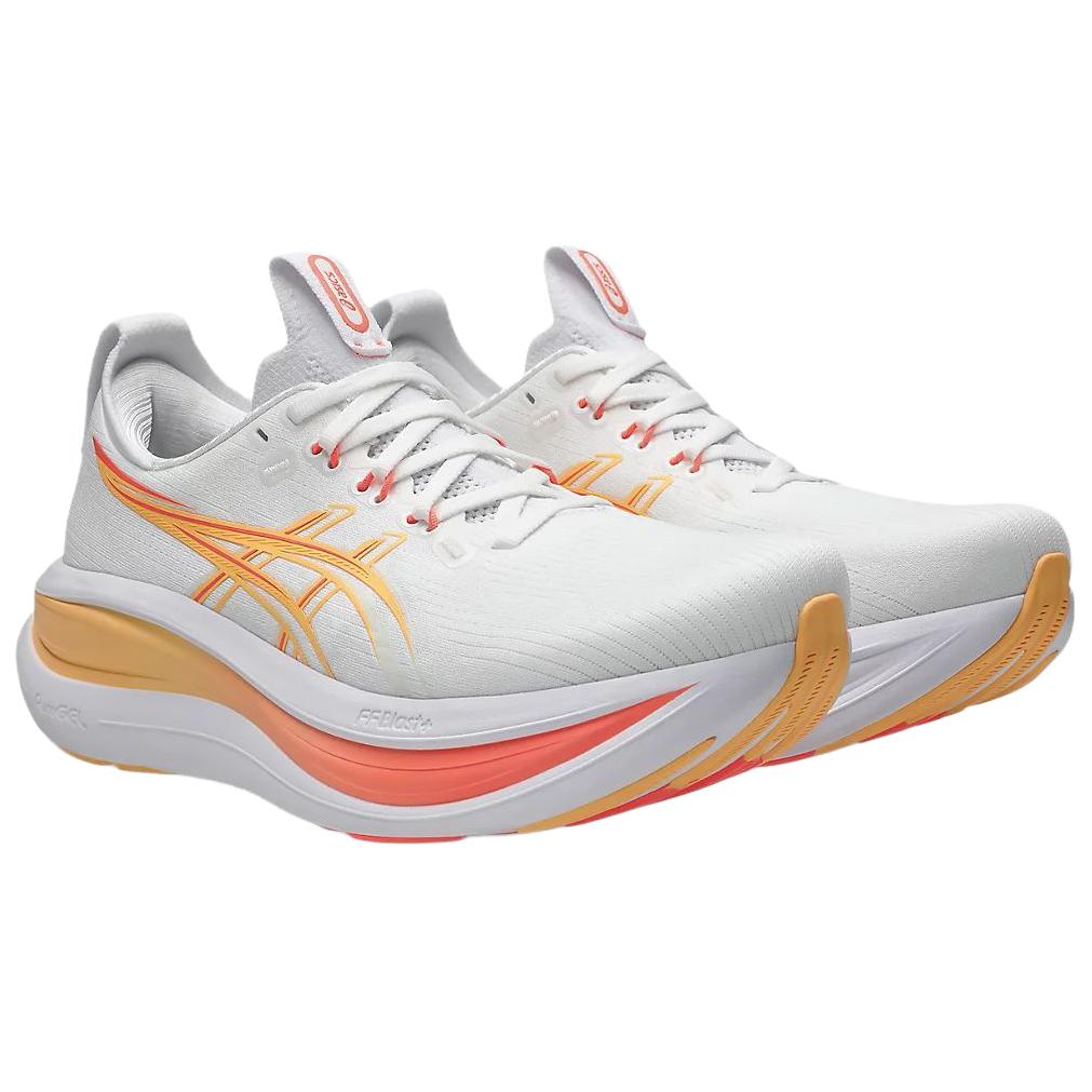 Women's Sneakers ASICS GEL-NIMBUS 28 Running Shoes Women's Low-top White/Sunshine Coral Orange