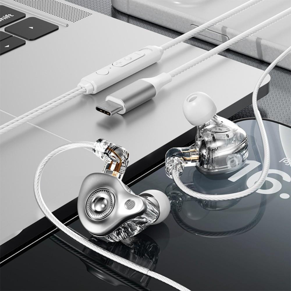 HiFi Stereo Pluggable Wired Earphone with Mic Wired Headset in Ear Earphones Running