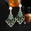 SUYU Shiny Cubic Zirconia Inlaid Earrings Waterdrop Petals Heavyweight Dress With Earrings