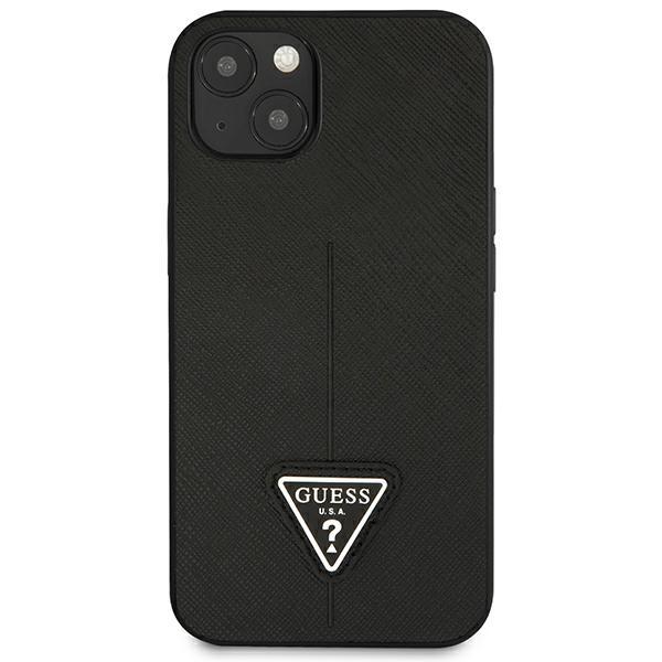 Etui do iPhone 14 Plus Guess Saffiano Triangle Logo Czarne
