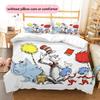 The Cat in the Hat Pattern Bedding Quilt Set  Home Decoration  Gift (1 * duvet cover + 2 * pillowcase  without core)