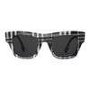 Burberry Casual Check Print Plate Frame Square Sunglasses Men's Black