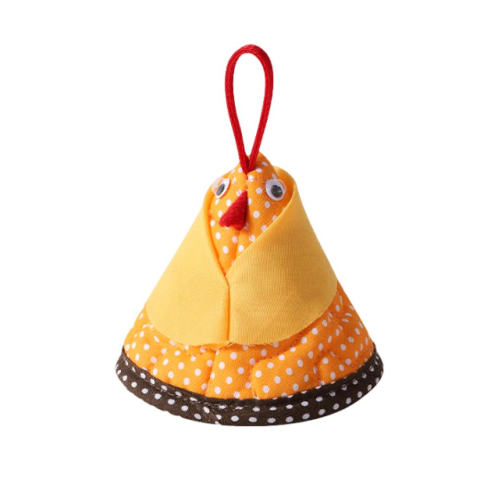 Chicken-shaped Triangle Pot Handle Cap Cotton Non-Slip Heat Insulation Glove with Hanging Hole Cute Hand Protector