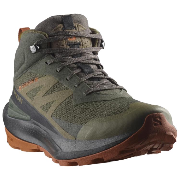 SALOMON Elixir Active Удобные Прочные Нескользящие Водонепроницаемые Ботинки для Хайкинга Средней Высоты Мужские Ботинки для Хайкинга Оливково-зеленые L47560300
