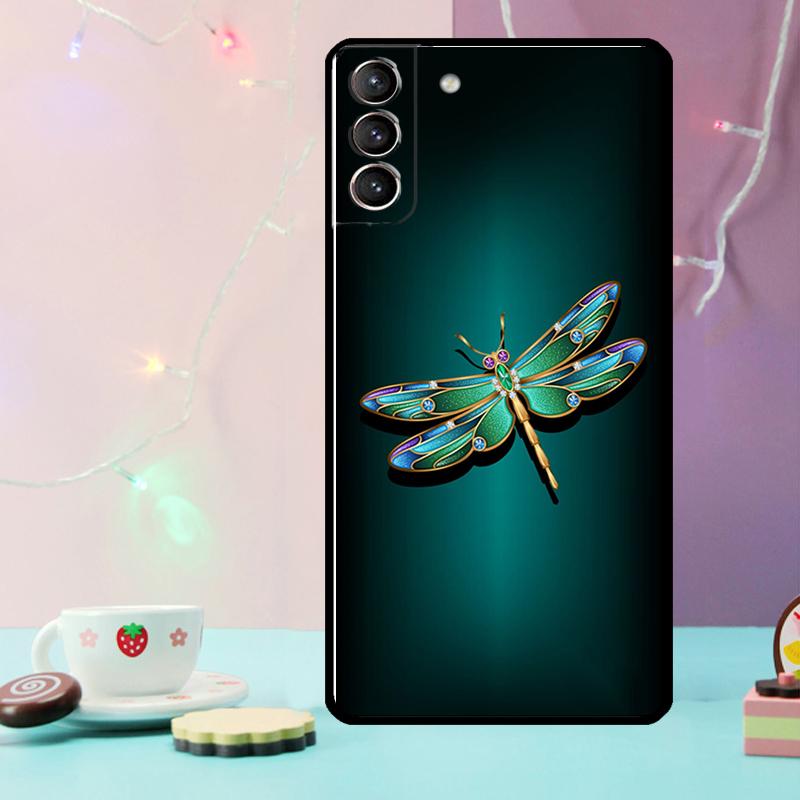 Dragonfly Animal Art Phone Case For Samsung Galaxy S24 S25 Ultra S21 S22 S23 Ultra S9 S10 S20 Plus S25 FE Cover