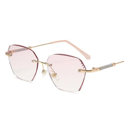 Ретро очки для чтения без оправы, синий свет, блокирующий ромбовидную огранку, градиентные очки для дальнего видения, очки для женщин