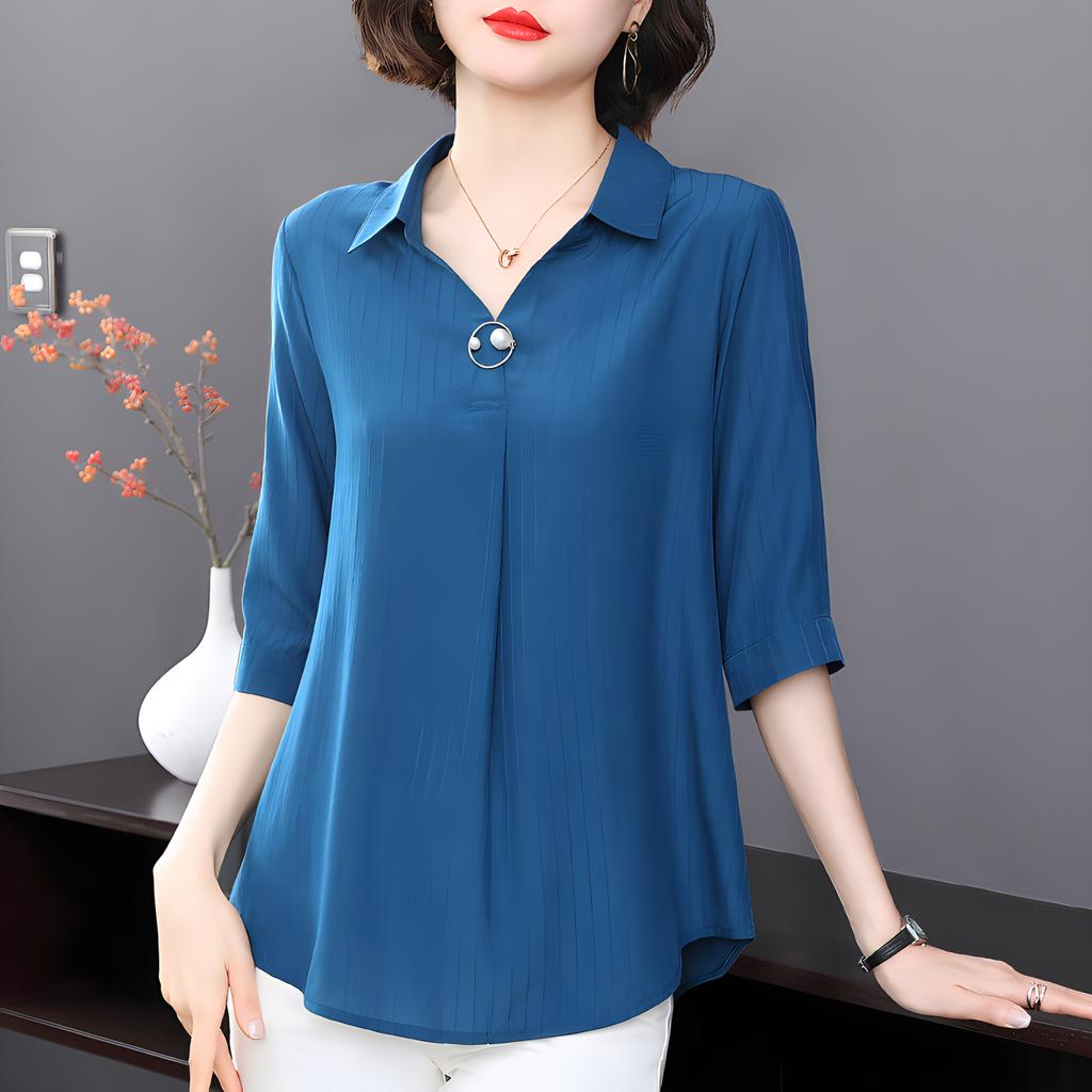 Летние женские рубашки с коротким рукавом, винтажные однотонные длинные свободные женские блузки, повседневный женский топ M-5XL