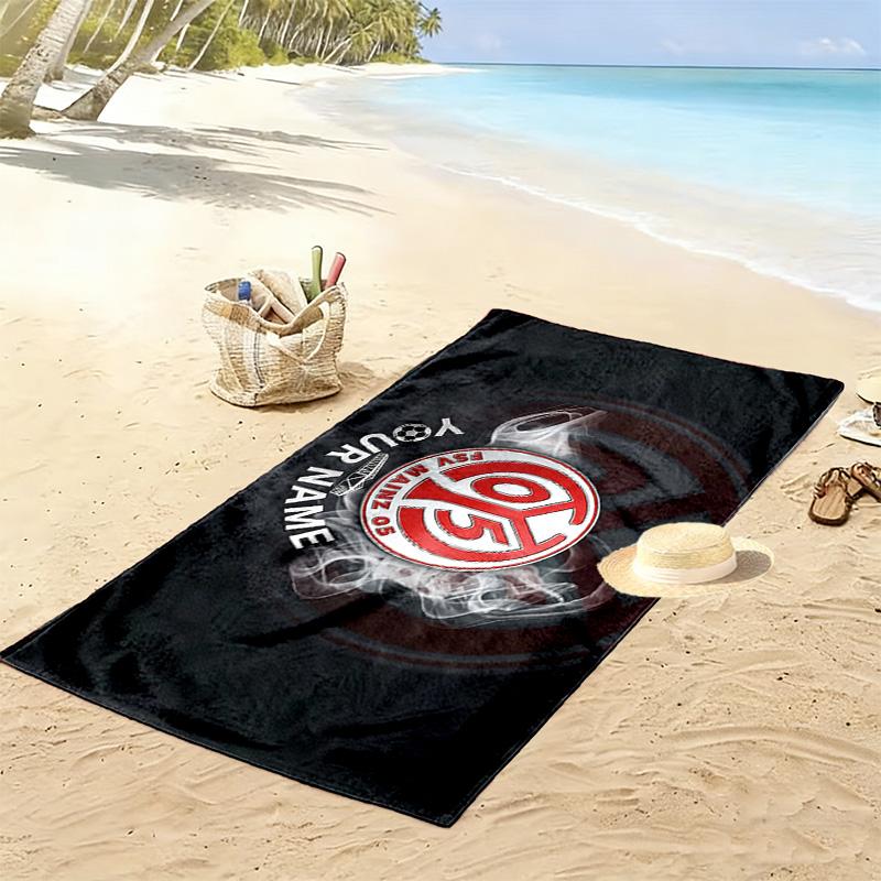 1. FSV Mainz 05 Print Beach Towel, Large Soft Quick Dry Towel for Beach Camping Swimming