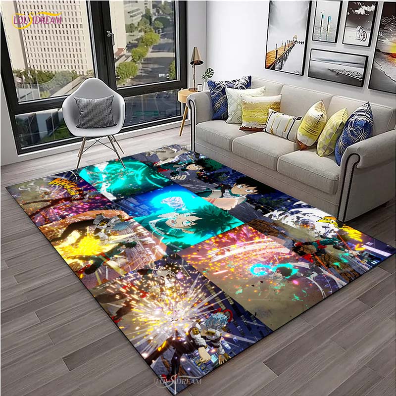 Cartoon Anime Carpet for Living Room Bedroom Rug My Hero Kitchen Kids Door Unslip Floor Mats Birthday gift photography props Rug