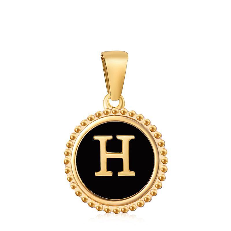 Новый кулон с черной буквой в виде капли масла, кружево 18 карат, классический универсальный нишевый дизайн кулона