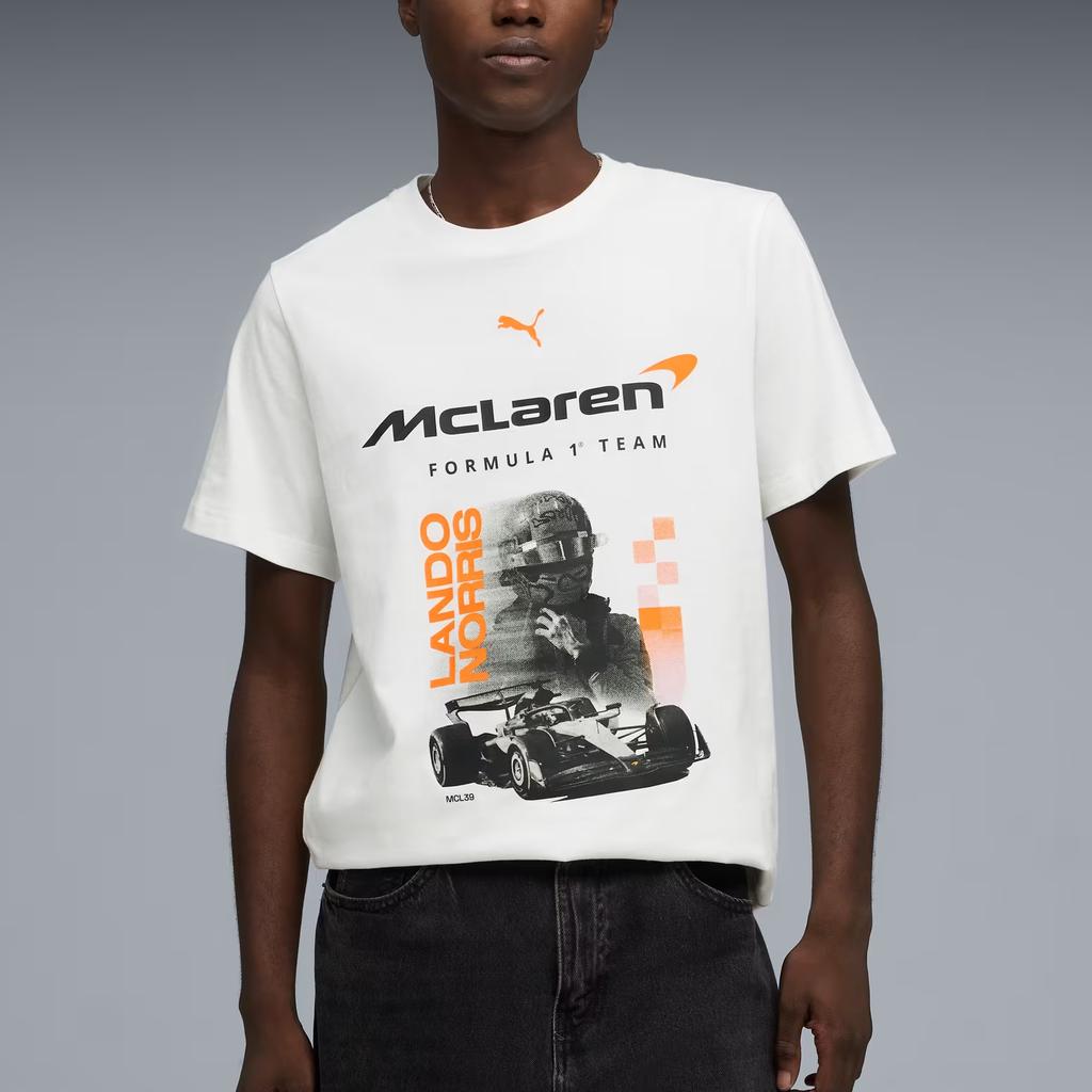 Puma X McLaren Норрис Вязаный Пуловер Круглый Вырез Короткий Рукав Футболка Мужские Топы 637451-02