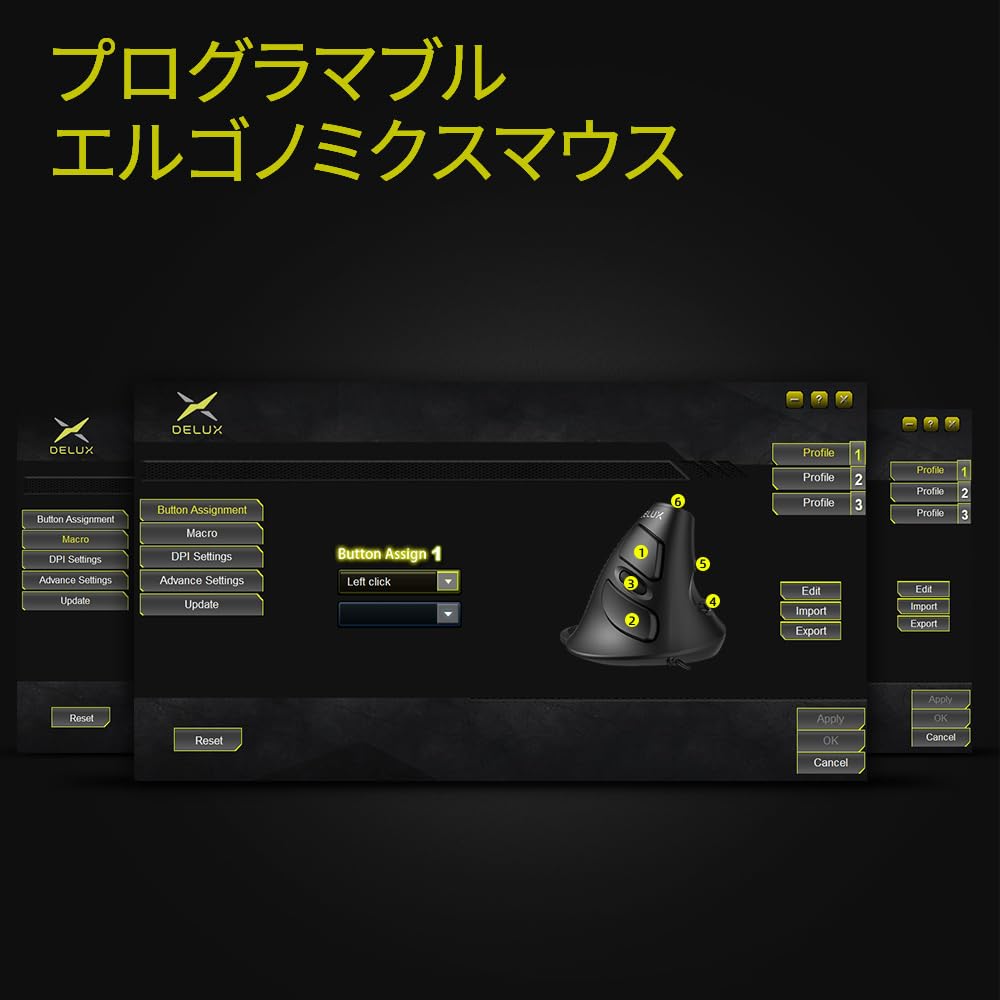 DELUX Wired Ergonomic Mouse, Quiet Vertical Mouse with Detachable Wrist Rest, 4200 DPI, 6 Programmable Buttons, Relieves Carpal Tunnel, Wrist, and