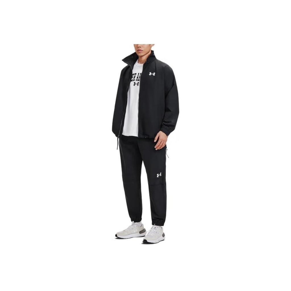 Under Armour Мужская куртка с длинным рукавом и воротником-стойкой с логотипом на молнии, черная 1387995-001