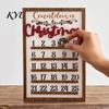 Creative Gift for Friends Wooden Christmas Countdown Calendar, 25 Days Advent Calendar Sign with Sturdy Garden Hanging Movable Wreath Marker,
