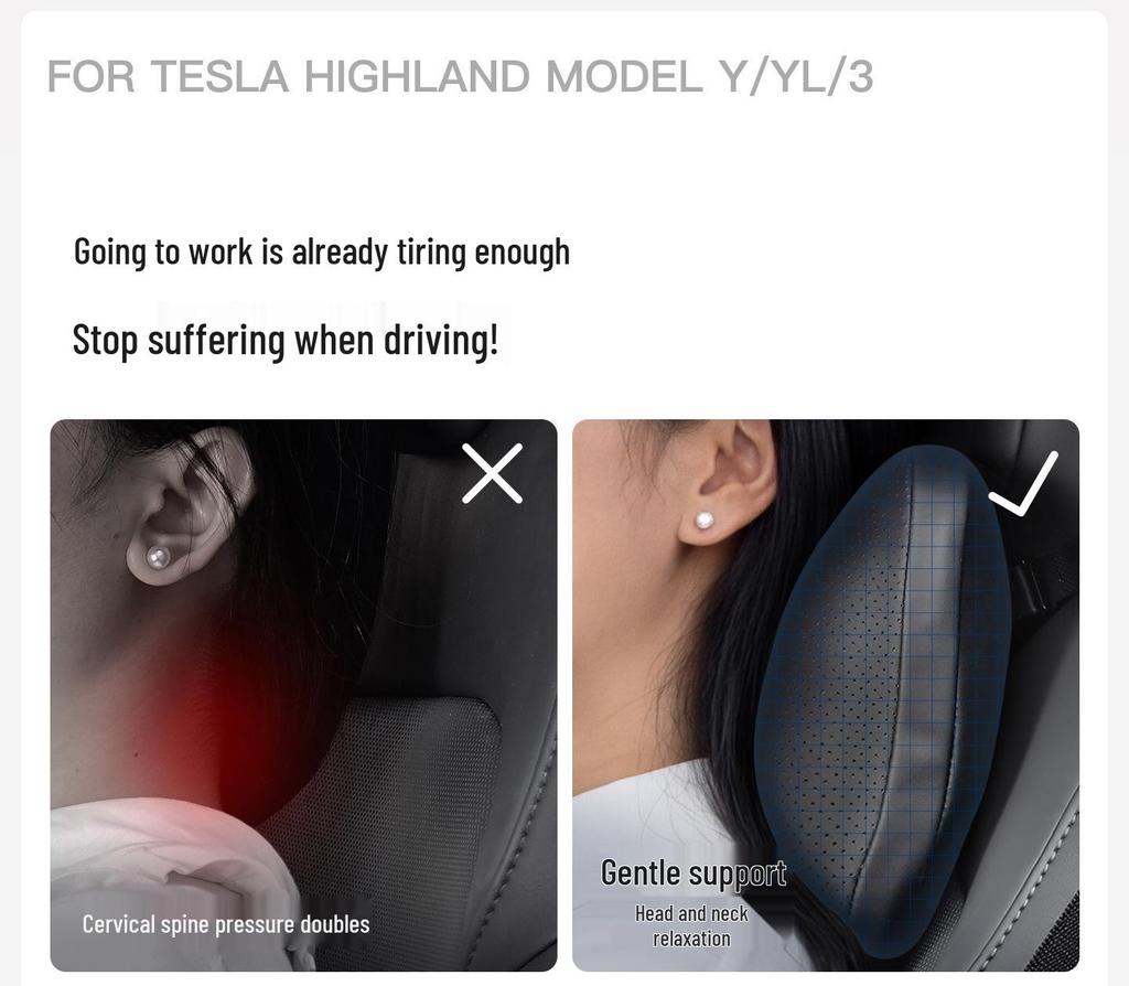 Аксессуары для сидений, подголовника, шеи и поясницы для Tesla Model Y и Model 3