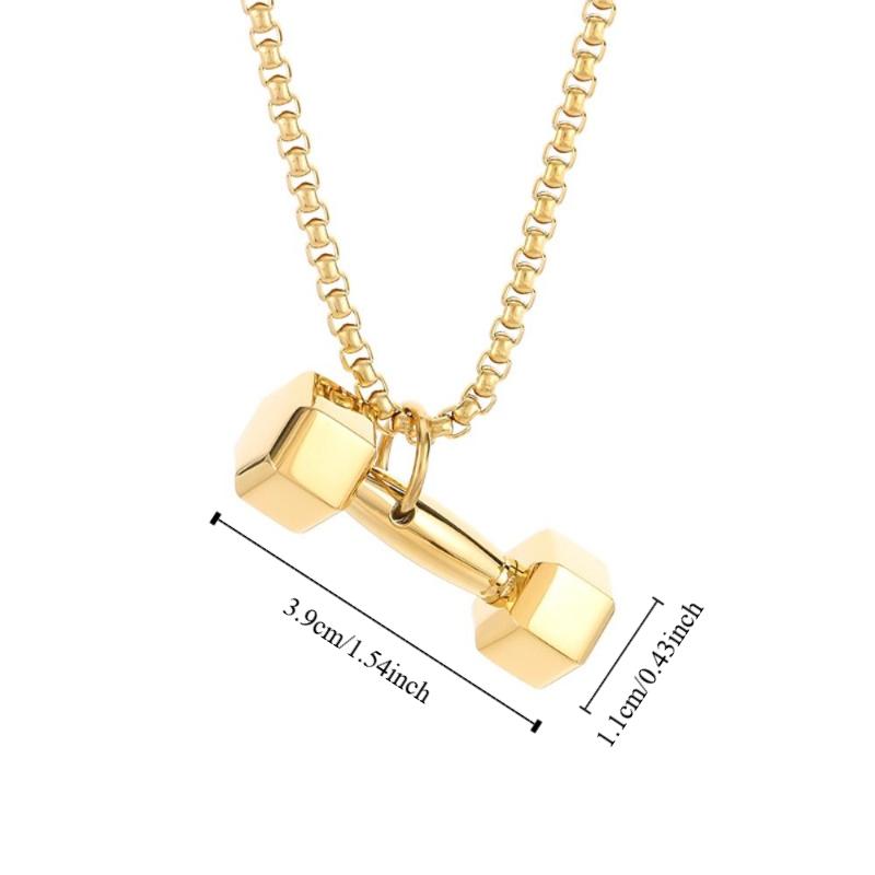 Mini Dumbbell Necklace Titanium Steel Dumbbell Sports Necklace  Fitness Prople
