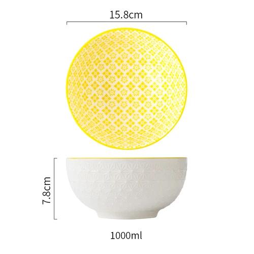 1 шт. японская посуда керамическая миска одинарная студенческая общежитие миски фруктовый салат суп рис популярная в сети миска для лапши ноль отходов