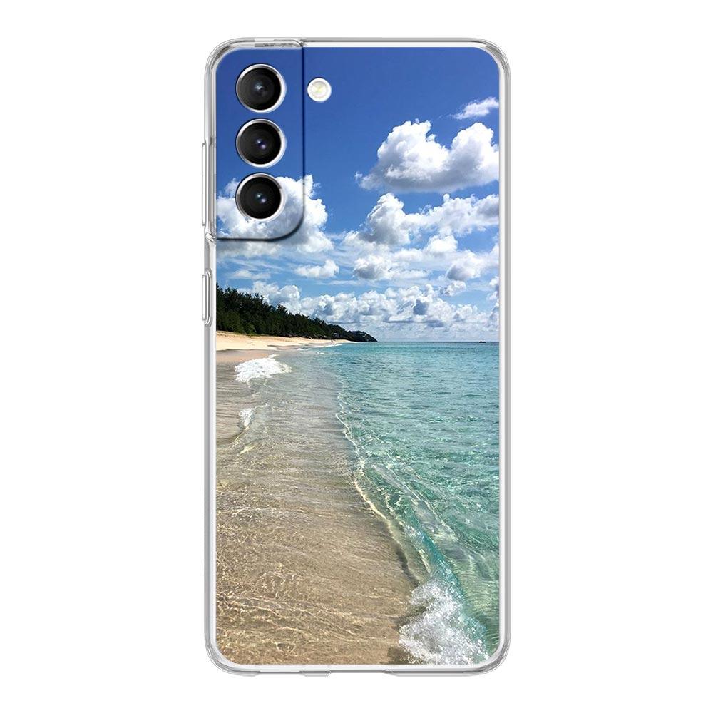 Морская синь Пляж Небо Прозрачный Силиконовый Чехол Для Телефона Для Samsung Galaxy S23 S22 5G S20 Ultra S21 FE 5G S10E S9 S8 S10 Plus Мягкая Крышка