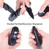 1 шт. Многофункциональная карманная точилка для ножей 4 в 1 Складной точильный камень с 3 этапами Керамический и Карбидный и Алмазный конический