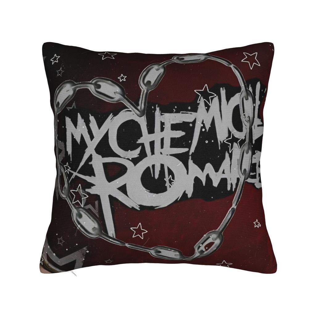 Подушка квадратная с принтом группы Mcr, панк-рок, My Chemical Romance, наволочка, модная, с молнией, для дивана, 45*45 см