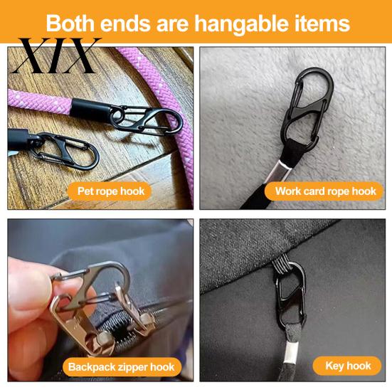 Keychain Clip 30Pcs S-Shaped Carabiners Small Alloy Snap Hooks Portable Dual Locking Carabiner Tiny Attachment Camping Gear Zinc Hook
