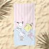 Cute Cartoon Kitten Printed Microfiber Beach Towel Quick Dry Soft Bath Towel For Kids Seaside Swimming