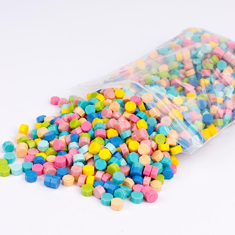 Pearlescent Iridescent Sealing Wax Stamp Set with Octagonal Wax Granules