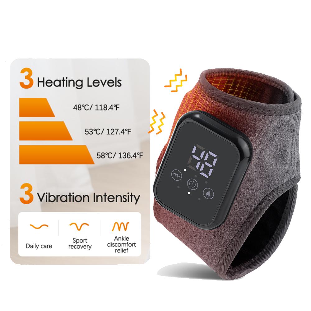 Портативный массажер для ног, бандаж для голеностопа, защита суставов, согревающая вибрационная обертывание для подошвенного фасциита, перезаряжаемая поддержка голеностопа