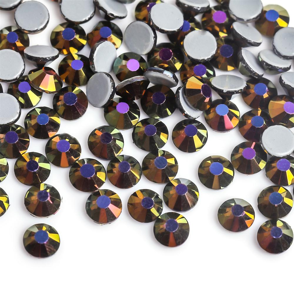 SS6-SS30 40 цветов кристалл AB лучше DMC горячая фиксация стразы, стеклянные стразы горячая фиксация термоприклеиваемые стразы швейные и тканевые украшения
