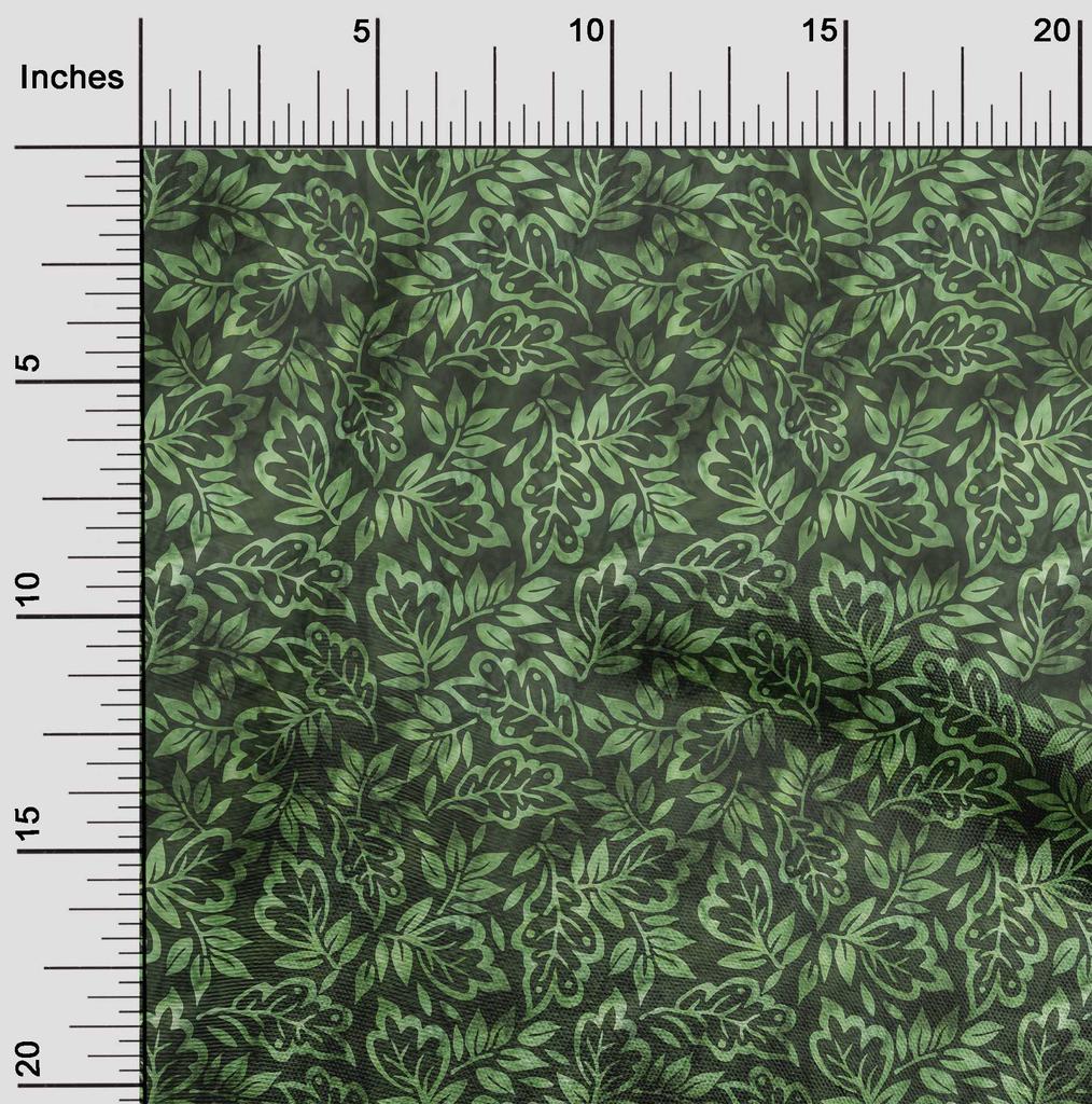 oneOone Хлопчатобумажная гибкая темно-зеленая ткань, якобинский лист, швейный материал, ткань с принтом в ярдах, 40 дюймов
