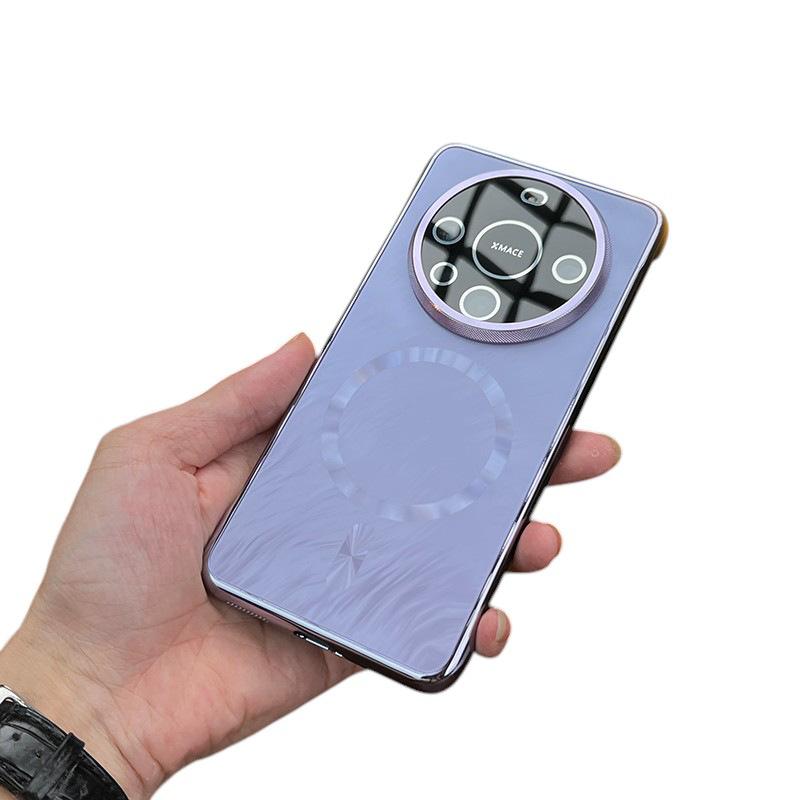 Применимо к чехлу для мобильного телефона Huawei mate70pro безрамочный узор из перьевой пряжи mate60pro магнитное всасывание противоударный селфи-чехол