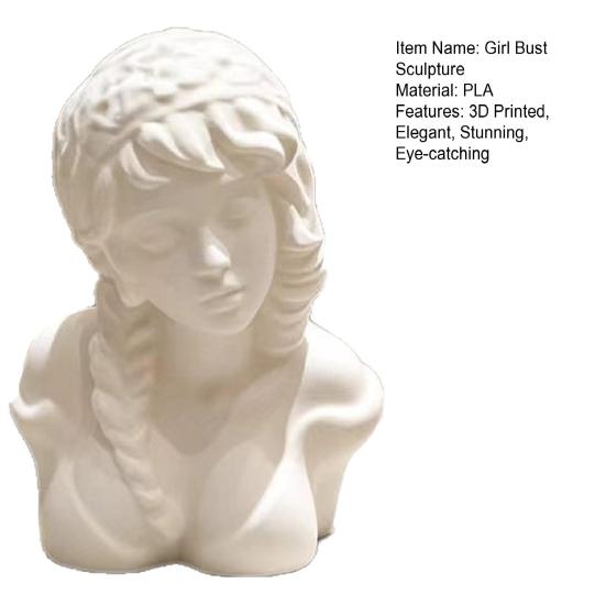 Статуэтка бюста девушки, 3D-печатная фигурка головы девушки с закрытыми глазами для дома, гостиной, спальни, полки, рабочего стола