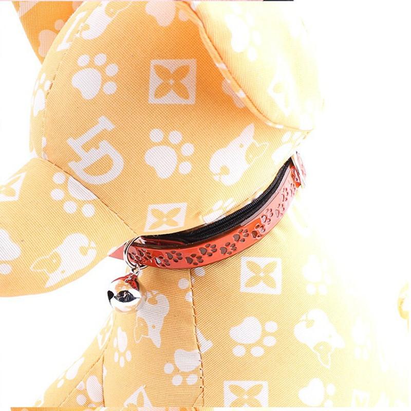 Paw Reflective Dog Cat Traction Rope Haulage Rope Necklace Pet Leash Retractable Cats Collar Leash Chain Collars with Bell