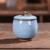 Portable Crackle Glaze White Ceramic Tea Canister