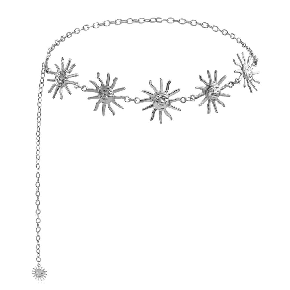 Fashion Golden Tassel Waist Chain Belt Female Bohemian Metal Punk Goth Moon Designer Belts for Women High Quality Dress Chains