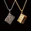 Trendy Polished Alloy Bible Book Design Pendant Necklace For Men And Women