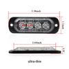 4LED Ultra-thin Strobe Light 12-24V Car Motorcycle Side Light Red Blue White Amber Truck Warning Strobe Police Light