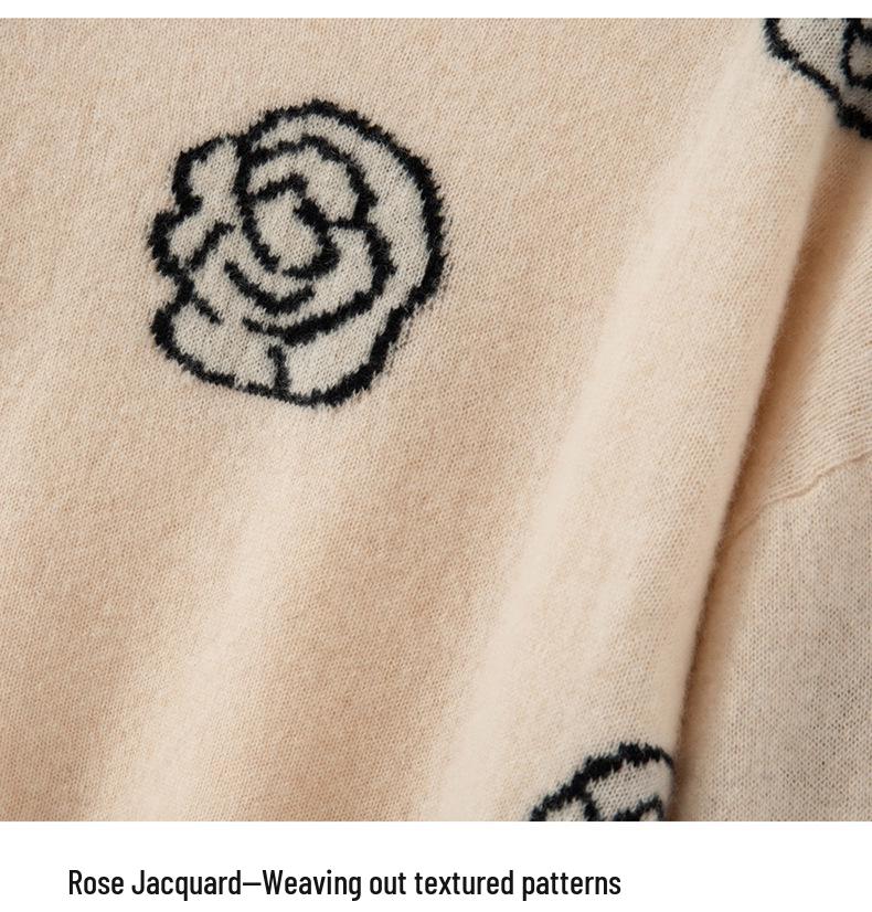 Women's 100% Pure Cashmere Loose Fit Round Neck Sweater - Versatile, Slimming Pullover for Autumn/Winter